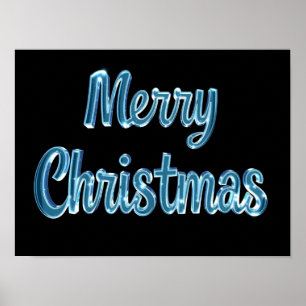 Merry Christmas Luxury Typography Poster Paper H40