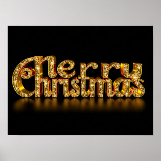 Merry Christmas Luxury Typography Poster Paper H49