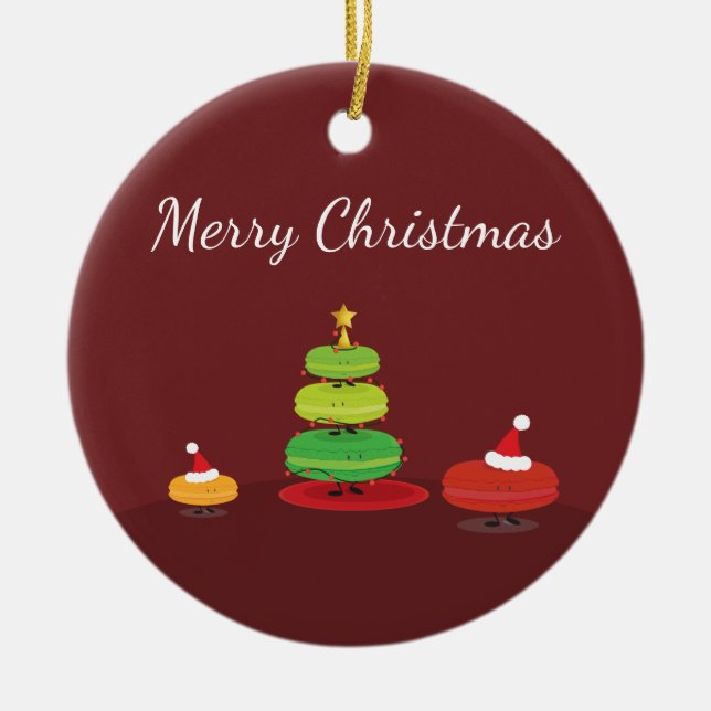 Merry Christmas Macarons | Ornament (Front)