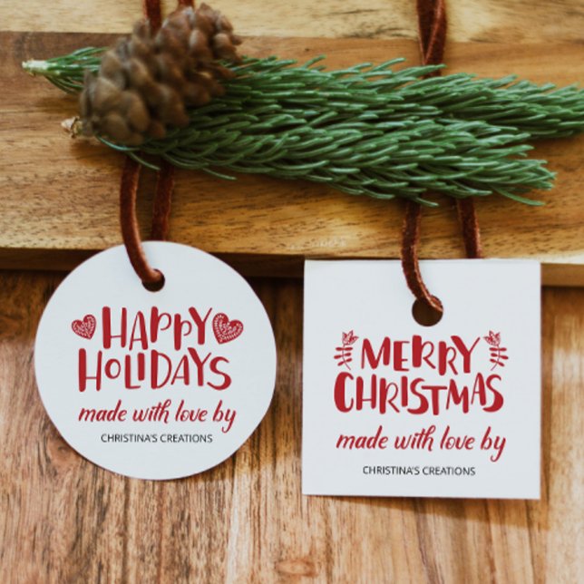 Merry Christmas Made with Love Classic Round Tag (Creator Uploaded)