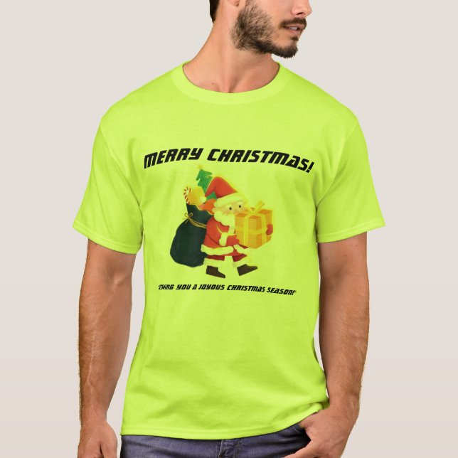 Merry Christmas Magic-Tee Green Handsome Super T-Shirt (Front)