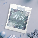 Merry Christmas Magical Winter Wonderland Favour Bags<br><div class="desc">Embrace the magic of the holiday season with our customisable Christmas Favour Bag. Adorned with a mesmerising snowflake design in hues of blue and purple, this bag is a testament to the beauty of winter. The centre of the bag features a customisable message, allowing you to add a personal touch...</div>