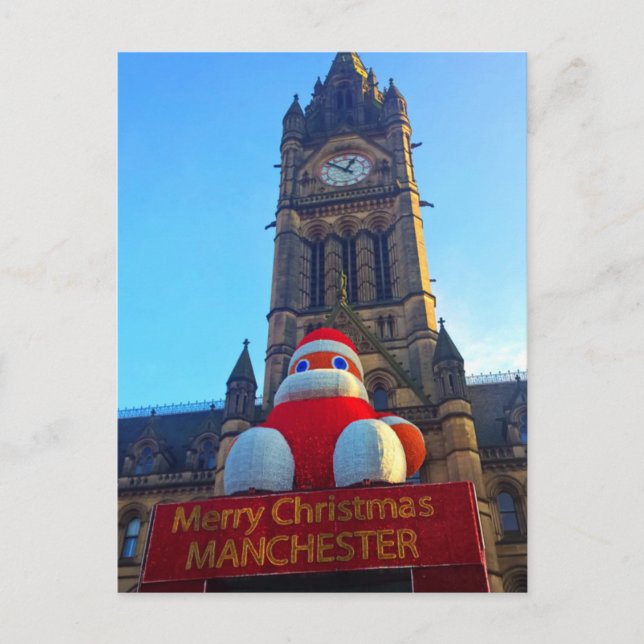 Merry Christmas Manchester Postcard (Front)