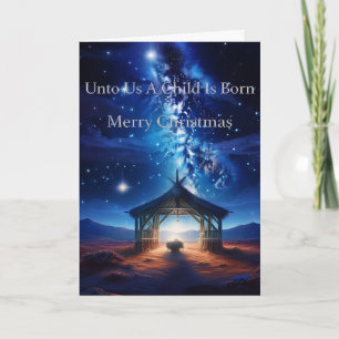 Merry Christmas Manger  Holiday Card