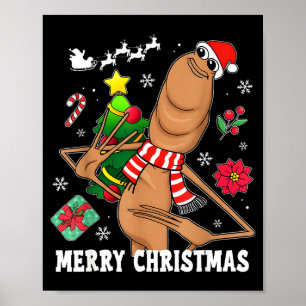 Merry Christmas Marcus The Worm Funny Unhinged Mem Poster