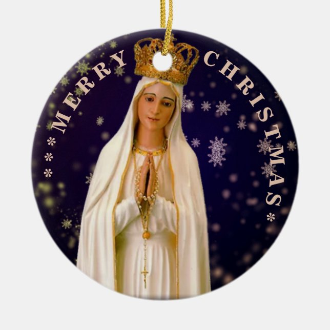 Merry Christmas | Mary virgin | Ceramic Ornament (Front)