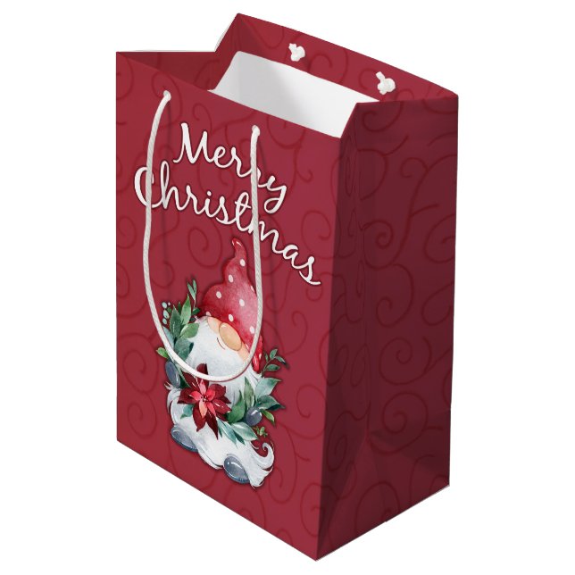 Merry Christmas Medium Gift Bag (Back Angled)