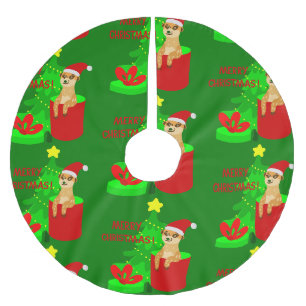 merry christmas meerkat santa funny brushed polyester tree skirt
