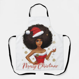 Merry Christmas Melanin Women Black Girl Magic Mrs Apron