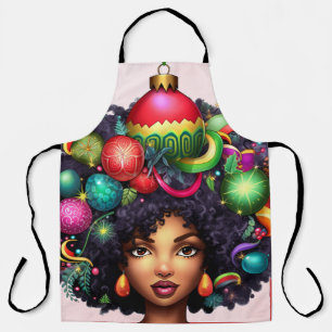 Merry Christmas Melanin Women Black Girl Magic Mrs Apron