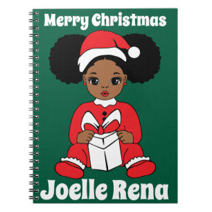 Merry Christmas Melanin Women Black Girl Magic Notebook