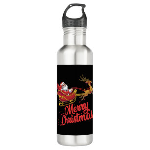 Merry Christmas Men Women T Shirts. 710 Ml Water Bottle