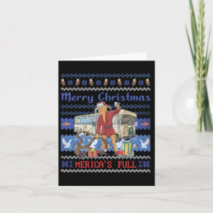 Merry Christmas Merica's Full Funny Trump Ugly Chr Card