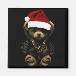 Merry Christmas Merry 2025 Teddy Fashion Rap Teddy Magnet