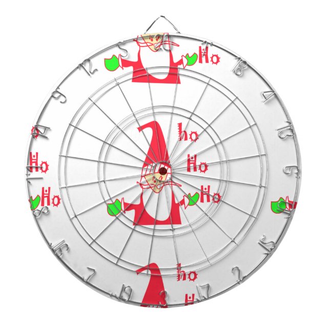 Merry Christmas Merry Christmas Funny Santa Hohoho Dartboard (Front)
