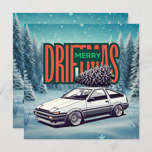 (Merry Christmas) Merry Driftmas - Hachiroku Holiday Card (Front/Back)