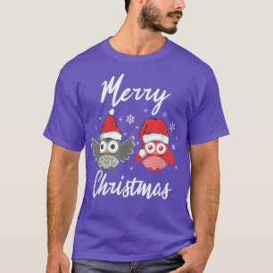 Merry Christmas Merry Xmas Funny Owl Owners Owl Lo T-Shirt