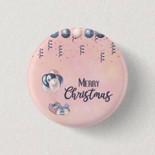 Merry Christmas Message Baubles, Gifts & Balloons 3 Cm Round Badge