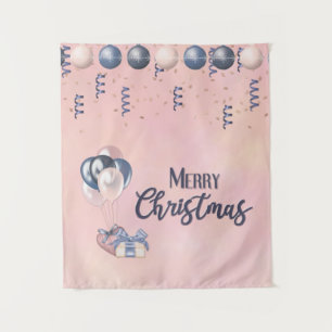 Merry Christmas Message Baubles, Gifts & Balloons Tapestry