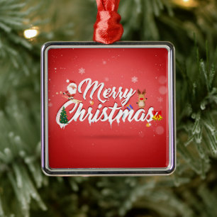 Merry christmas metal tree decoration