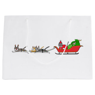 Merry Christmas mew mew mew Large Gift Bag