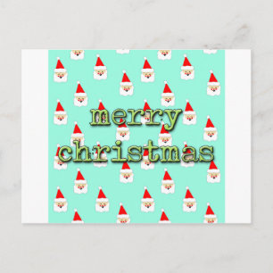 merry christmas mid century modern santa claus holiday postcard