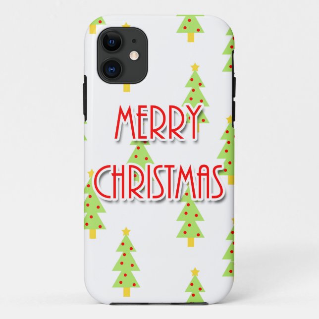 merry christmas mid century modern trees Case-Mate iPhone case (Back)