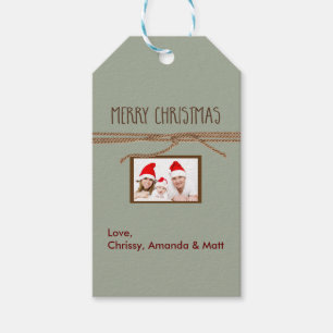 Merry Christmas Mini Photo Gift Tags