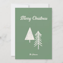 Merry Christmas Minimal Christmas Tree Sage Green