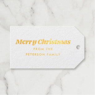 Merry Christmas Minimal Simple Foil Favour Tag