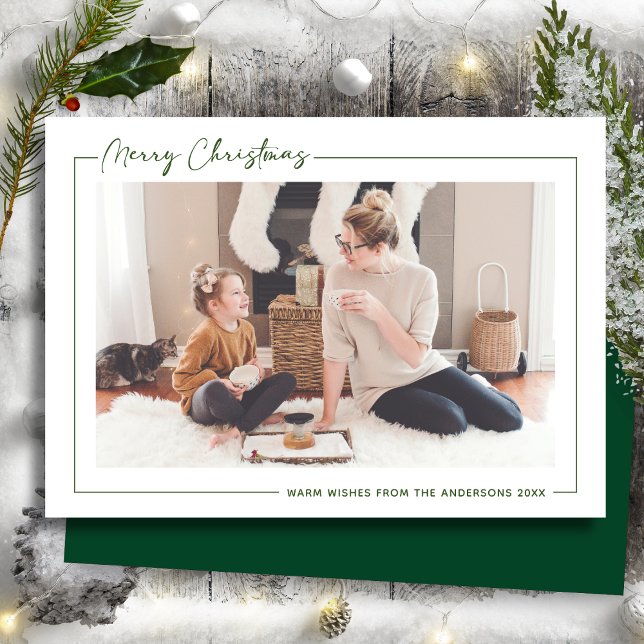 Merry Christmas Minimalist | Elegant Photo Holiday Card (Creator Uploaded)