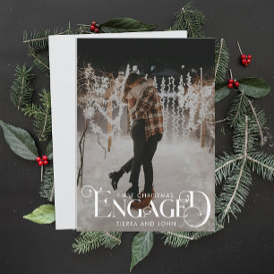 Merry Christmas Minimalist Fun Typography Photo Holiday Card