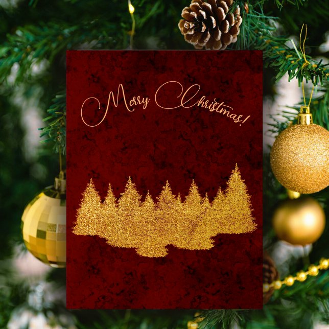 Merry Christmas - minimalist - golden fir trees (Creator Uploaded)