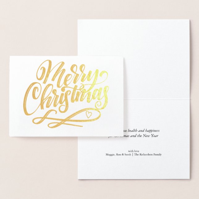 Merry Christmas Minimalist Luxury Gold Foil Card (Display)