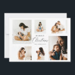 Merry Christmas | Minimalist Modern Multi Photo Holiday Card<br><div class="desc">Share the joy of the season with this modern multi photo Christmas card, designed to showcase your favourite family moments. Featuring a clean minimalist layout with space for six photos and the festive greeting “Merry Christmas, ” this custom holiday card makes a timeless keepsake. Personalised with your family name, it’s...</div>