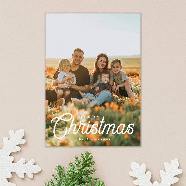 Merry Christmas Minimalist Overlay Photo Card (Creator Uploaded)