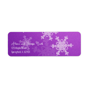 Merry Christmas Minimalist Purple Snowflakes