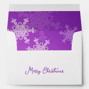 Merry Christmas Minimalist Purple Snowflakes Envelope