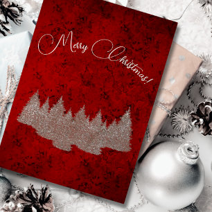 Merry Christmas - minimalist - silver fir trees