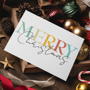 Merry Christmas Minimalistic Colourful Simple  Card