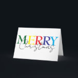 Merry Christmas Minimalistic Colourful Simple  Card<br><div class="desc">This design may be personalised by choosing the Edit Design option. You may also transfer onto other items. Contact me at colorflowcreations@gmail.com or use the chat option at the top of the page if you wish to have this design on another product or need assistance. See more of my designs...</div>