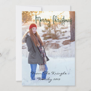 Merry Christmas Mint Polka Dots Holiday Card