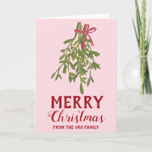 MERRY CHRISTMAS Mistletoe Botanical Handmade  Card