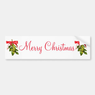 merry christmas mistletoe bumper sticker