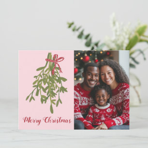 Merry Christmas Mistletoe CUSTOM PHOTO  Holiday Card