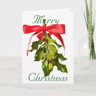 Merry Christmas mistletoe design Holiday Card