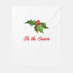 Merry Christmas Mistletoe Fleece Blanket