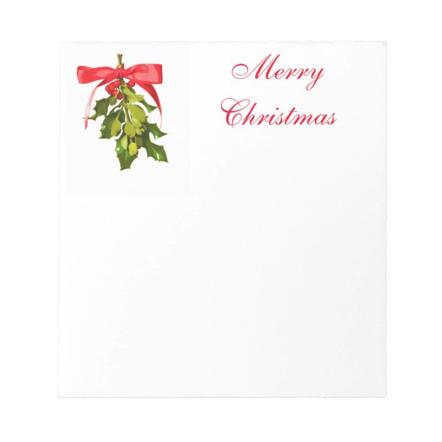 Merry Christmas mistletoe Notepad (Front)