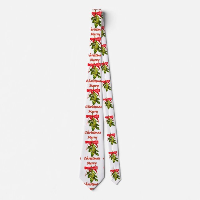 merry christmas mistletoe tie (Front)