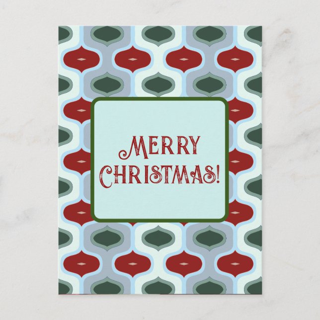 Merry Christmas Mod Retro Postcard (Front)